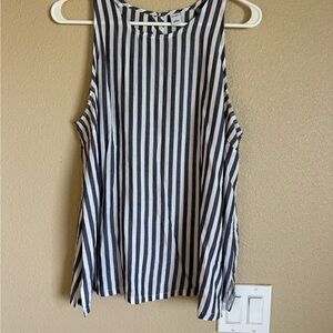 Striped Navy and White Sleeveless Top